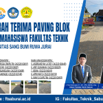 Mahasiswa Fakultas Teknik memberikan bantuan Paving Blok secara simbolis kepada pihak yayasan
